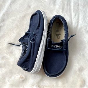 Hey Dude Navy Wally Youth Loafer Shoes Toddler 13
